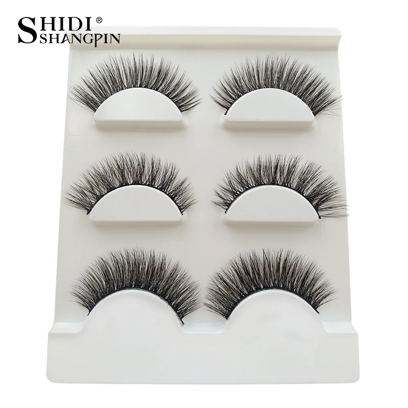 

SHIDISHANGPIN 3d mink lashes natural long makeup false eyelashes hand made eyelash extension 1 box mink eyelashes 1cm-1.5cm