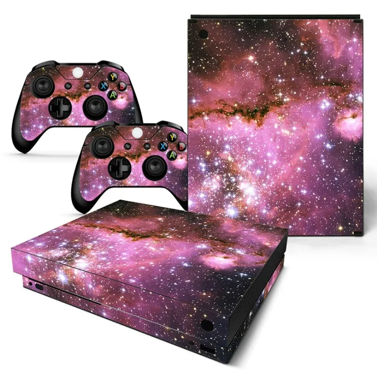 

Star Sky waterproof Decal 2 Controllers and Console Sticker For Xbox One X Skins Whole Body Cover wrap