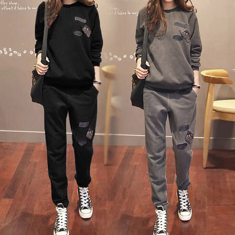 Women Sportswear Tracksuits Spring 2018 Autumn Winter Casual Red Gray Plus Velvet Thick Sweatshirt Pants Sets Female Plus Size
Women Sportswear Tracksuits Spring 2018 Autumn Winter Casual Red Gray Plus Velvet Thick Sweatshirt Pants Sets Female Plus Size