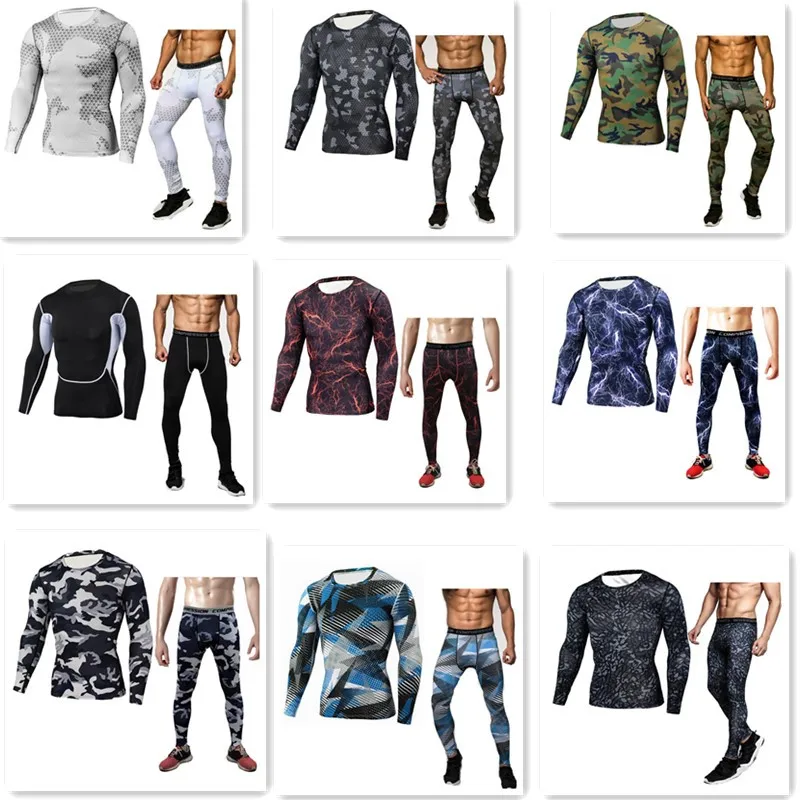 Spring Men Sportswear Tracksuit Elastic Compression Leggings Long Sleeve Sweat Shirt Running Jogging Fitness Gym Outfit clothes
Spring Men Sportswear Tracksuit Elastic Compression Leggings Long Sleeve Sweat Shirt Running Jogging Fitness Gym Outfit clothes