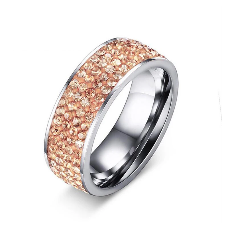 Full Shining Color Rhinestone CZ Pink Rings Stainless Steel Rings For Men Women Lovers' Wedding Rings Fashion Jewelry Wholesale
Full Shining Color Rhinestone CZ Pink Rings Stainless Steel Rings For Men Women Lovers' Wedding Rings Fashion Jewelry Wholesale