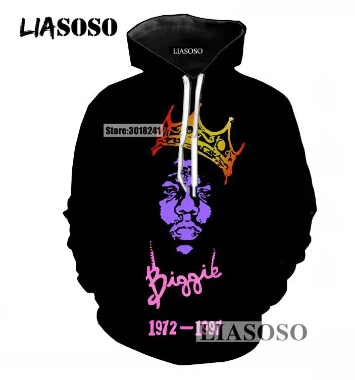 LIASOSO Popular Rapper The Notorious B.I.G. Men/Women Oversized Hoodies 3D Print Pullover Harajuku Hooded Sweatshirt T1136
LIASOSO Popular Rapper The Notorious B.I.G. Men/Women Oversized Hoodies 3D Print Pullover Harajuku Hooded Sweatshirt T1136