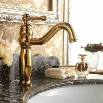 polished Gold solid brass Bathroom Sink Faucet mixer tap Single hole Deck mounted
polished Gold solid brass Bathroom Sink Faucet mixer tap Single hole Deck mounted