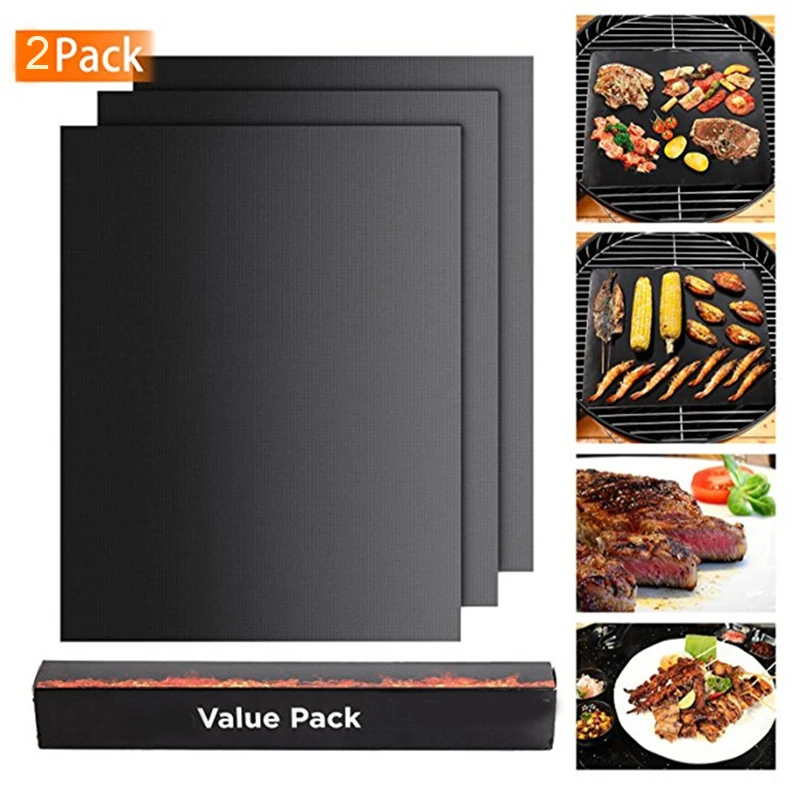 2pcs Non-stick BBQ Grill Pad Barbecue Baking Mat Teflon Cooking Grilling Plate Easily Cleaned Kitchen Accessories Tools 40 *30cm
2pcs Non-stick BBQ Grill Pad Barbecue Baking Mat Teflon Cooking Grilling Plate Easily Cleaned Kitchen Accessories Tools 40 *30cm