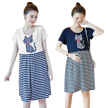 Long Dresses for Pregnant Women Breastfeeding Cotton Nursing Dress Stripe Cat Pattern Long Skirts Maternity Breathable Dress
Long Dresses for Pregnant Women Breastfeeding Cotton Nursing Dress Stripe Cat Pattern Long Skirts Maternity Breathable Dress
