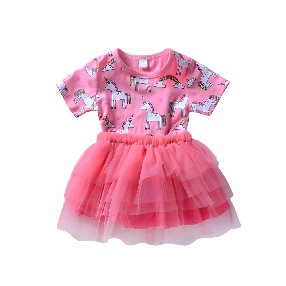 Infant Baby Girls Clothes Pink Dress Cartoon Rainbow Unicorn Lace Ruched Dress Newborn Bebe Clothing
Infant Baby Girls Clothes Pink Dress Cartoon Rainbow Unicorn Lace Ruched Dress Newborn Bebe Clothing