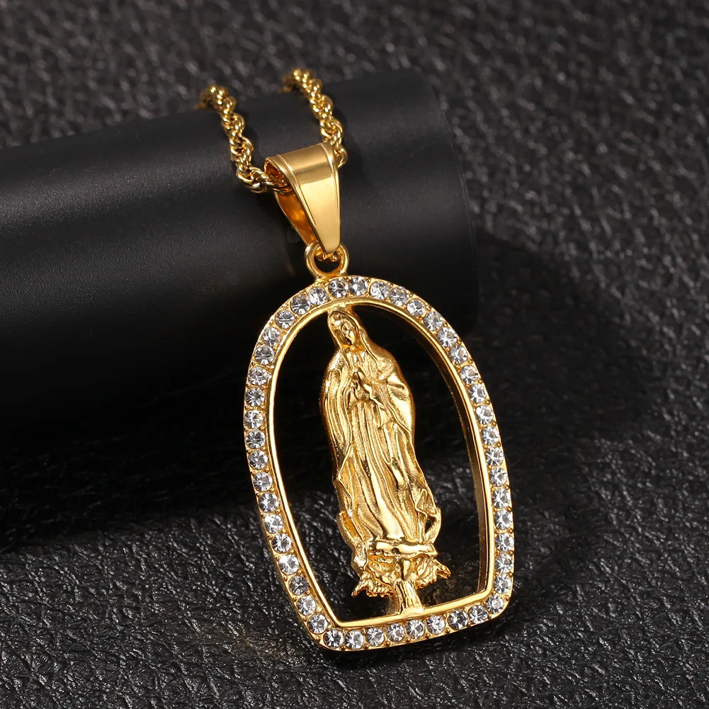 Hip Hop Men's Stainless Steel Virgin Enamel Pendant Halo Virgin Pendant Vacuum Color Plating Rap Rap Jewelry
Hip Hop Men's Stainless Steel Virgin Enamel Pendant Halo Virgin Pendant Vacuum Color Plating Rap Rap Jewelry