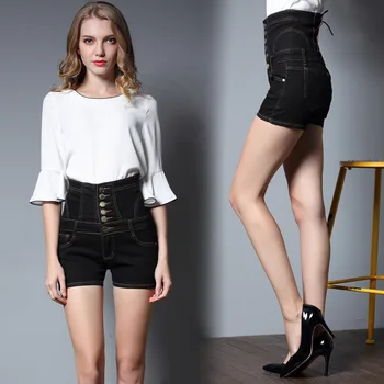 Women Summer Slim Fit Jeans Shorts High Waist Buttons Pockets Denim Shorts Plus Size 5XL BMF88
Women Summer Slim Fit Jeans Shorts High Waist Buttons Pockets Denim Shorts Plus Size 5XL BMF88