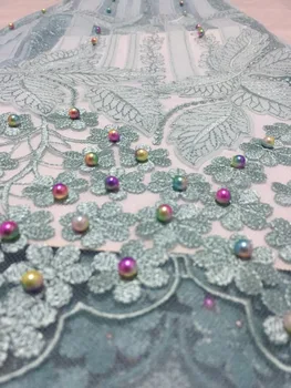Yz09823.factory directly provides high-quality African French mesh lace fabric with colored beads and 3D lace fabric for evening
Yz09823.factory directly provides high-quality African French mesh lace fabric with colored beads and 3D lace fabric for evening