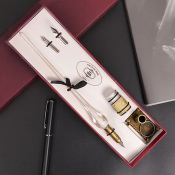 6pcs/set European Retro Handmade Glass Fountain Pens Ink Set Crystal Signature Pen Flash Powder Gift Pen Kawaii School Supplies
6pcs/set European Retro Handmade Glass Fountain Pens Ink Set Crystal Signature Pen Flash Powder Gift Pen Kawaii School Supplies