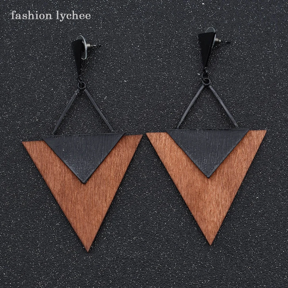 fashion lychee Vintage Wood Handmade Half Round Triangle Geometric Earring For Women 2018 Fashion Jewelry Gift
fashion lychee Vintage Wood Handmade Half Round Triangle Geometric Earring For Women 2018 Fashion Jewelry Gift