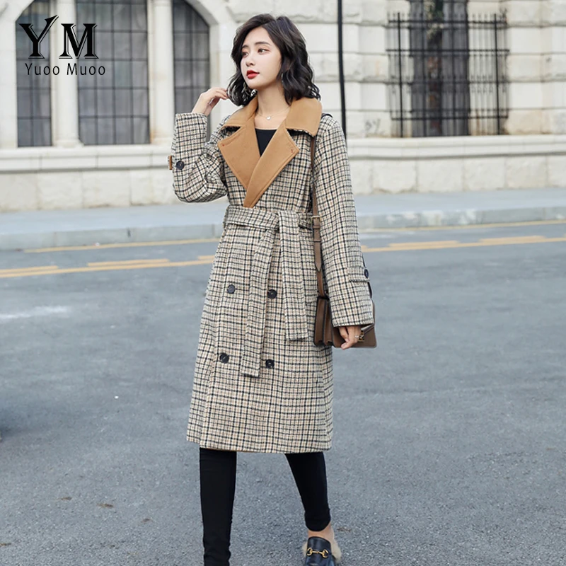 YuooMuoo Brand Wool Blends Women Coat Elegant Plaid Long Women Woolen Jacket Autumn and Winter Coat Female Outwear casacos
YuooMuoo Brand Wool Blends Women Coat Elegant Plaid Long Women Woolen Jacket Autumn and Winter Coat Female Outwear casacos