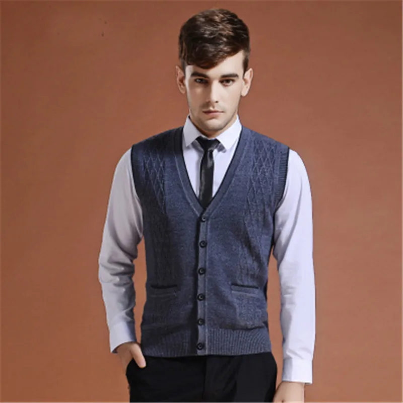 2018 New Autumn Winter Men's Casual Basic Knit Vest Buttons Fashion Men's Wool Sweater Cardigan Sleeveless V Neck Clothes
2018 New Autumn Winter Men's Casual Basic Knit Vest Buttons Fashion Men's Wool Sweater Cardigan Sleeveless V Neck Clothes