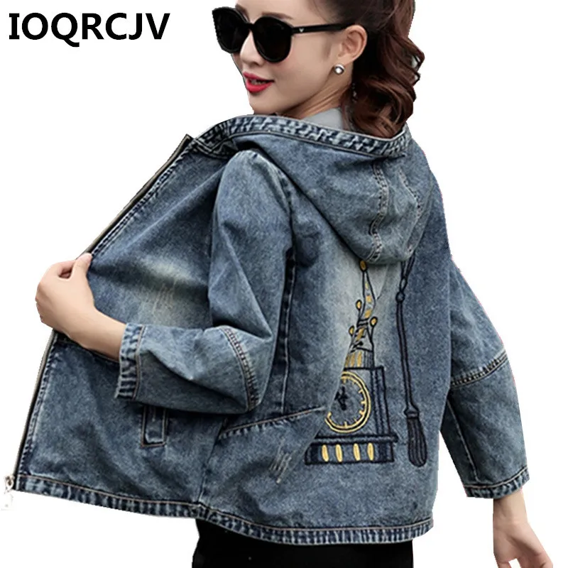 2019 Spring Autumn Vintage Jeans Jacket Women Embroidery Long Sleeve Hooded Bomber Jackets Female Casual Short Denim Jacket R677
2019 Spring Autumn Vintage Jeans Jacket Women Embroidery Long Sleeve Hooded Bomber Jackets Female Casual Short Denim Jacket R677