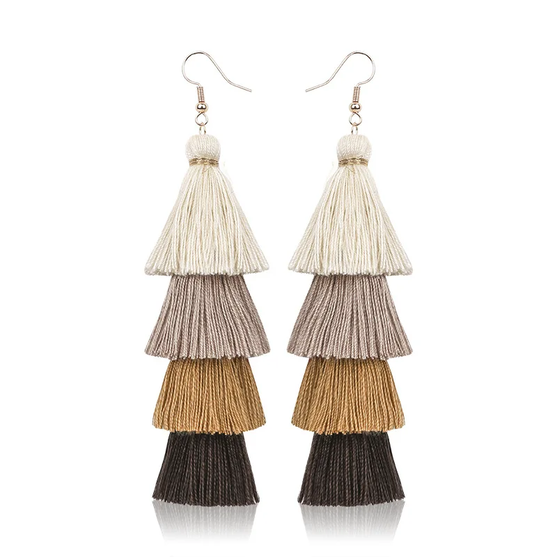 2019 New Handmade Long Multi-layer Tassel Earrings Creative Bohemian Cotton Fringe Tassel Dangle Earrings for Women Jewelry
2019 New Handmade Long Multi-layer Tassel Earrings Creative Bohemian Cotton Fringe Tassel Dangle Earrings for Women Jewelry