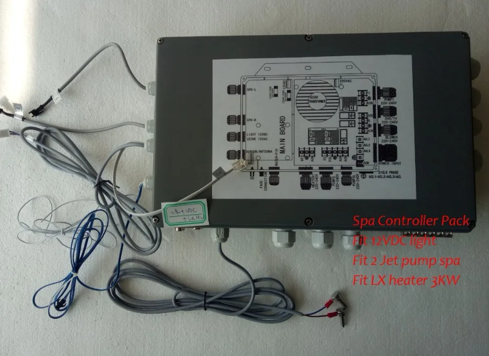 Spa Controller Pack 2 PUMP + 12 VDC Light + 3kw heater 1210002