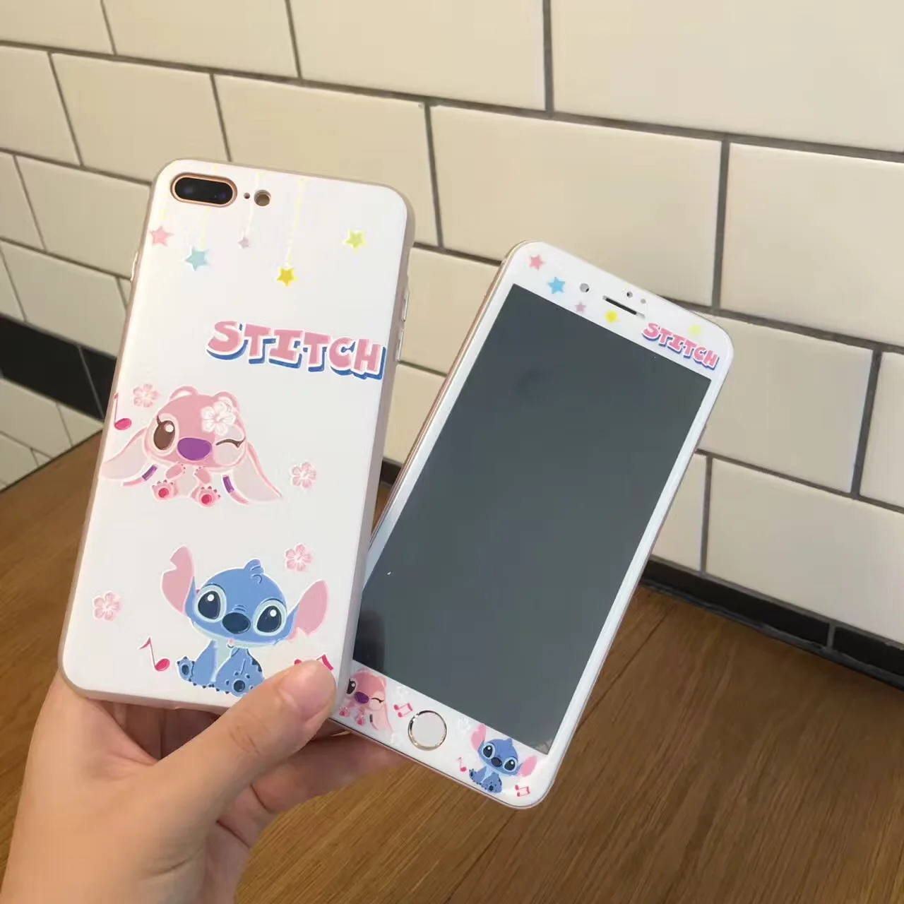 Phone Case for iphone 8 7 Plus 6 S Cute Stitch TPU+PC Cases+3D Soft Edge Screen Protector Tempered Glass Film Protective cover
Phone Case for iphone 8 7 Plus 6 S Cute Stitch TPU+PC Cases+3D Soft Edge Screen Protector Tempered Glass Film Protective cover