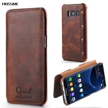 FKISSME Rivet Phone Case for Samsung Galaxy S8 Plus Real Genuine Leather Case for Samsung S8 Luxury Ultra Slim Wallet Flip Cover
FKISSME Rivet Phone Case for Samsung Galaxy S8 Plus Real Genuine Leather Case for Samsung S8 Luxury Ultra Slim Wallet Flip Cover
