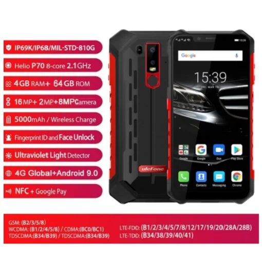 Global 4G & VoLTE Ulefone Armor 6E Rugged Mobile Phones 5000mAh 6.2'' 64GB Waterproof Android 9.0 Wireless Charging Smartphone
Global 4G & VoLTE Ulefone Armor 6E Rugged Mobile Phones 5000mAh 6.2'' 64GB Waterproof Android 9.0 Wireless Charging Smartphone