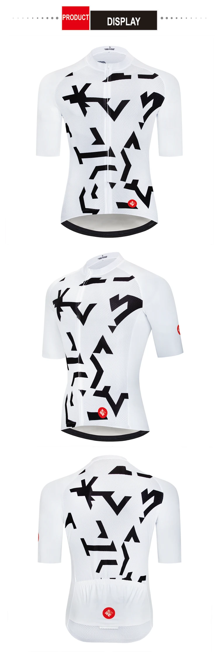 Short Sleeves Geeklion Cycling Jersey Professional Ciclismo Maillot Male White Racing Fit Bicycle Clothing