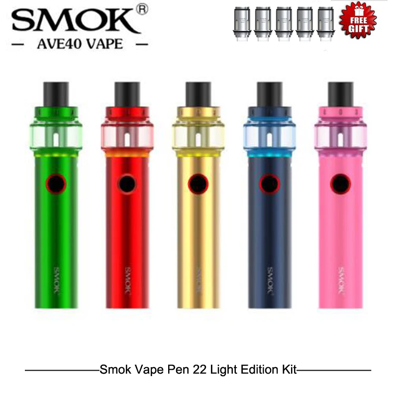 Oringinal SMOK Vape Pen 22 Light Edition Electronic Cigarettes Kit 4ml Atomizer 1650 battery With Vape Pen Mesh Strip Coil Vape
Oringinal SMOK Vape Pen 22 Light Edition Electronic Cigarettes Kit 4ml Atomizer 1650 battery With Vape Pen Mesh Strip Coil Vape