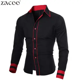 ZACOO black red Men Shirts Trendy Stylish Shirt Long Sleeve Big Size Fashion Slim Casual Shirt Hit Color Lapel Collar Men Tops
ZACOO black red Men Shirts Trendy Stylish Shirt Long Sleeve Big Size Fashion Slim Casual Shirt Hit Color Lapel Collar Men Tops
