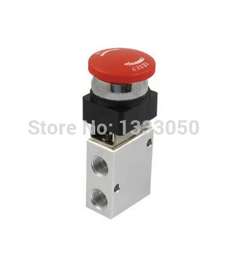 1/4" PT Latching Red Mushroom Button 3 2 Way Pneumatic Mechanical Valve JM 322EB