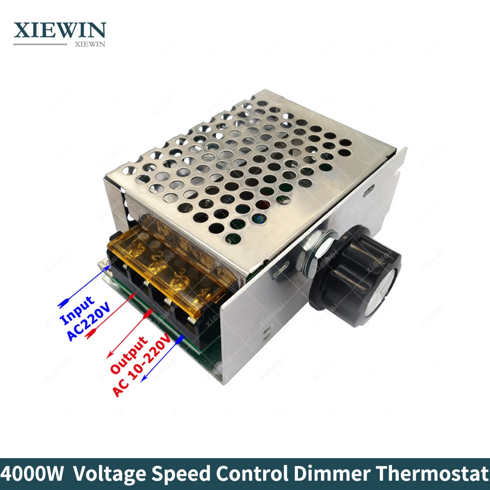 4000W 110V 220V SCR Voltage Regulator Speed Control Driver Dimming Dimmer Thermostat with safety protect shell
4000W 110V 220V SCR Voltage Regulator Speed Control Driver Dimming Dimmer Thermostat with safety protect shell