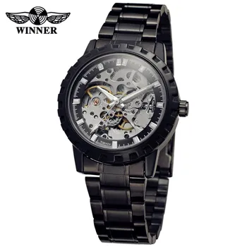 Elegant Men Automatic Mechanical Watch Black Stainless Steel Skeleton Clock Man Fashion Casual Wrist Watch Erkek Kol Saati Reloj 
Elegant Men Automatic Mechanical Watch Black Stainless Steel Skeleton Clock Man Fashion Casual Wrist Watch Erkek Kol Saati Reloj