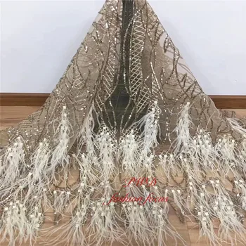 Fashionable African guipure lace fabric Top grade embroidered feather lace fabric with sequins
Fashionable African guipure lace fabric Top grade embroidered feather lace fabric with sequins