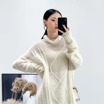 Autumn and Winter New High Collar Pullover Sweater Women's Long Section Shirt Bag Hip Split Loose Loose Thick Turtleneck Long
Autumn and Winter New High Collar Pullover Sweater Women's Long Section Shirt Bag Hip Split Loose Loose Thick Turtleneck Long