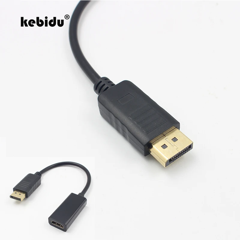 kebidu 1pcs For HP/DELL Laptop PC Male To Female DP to HDMI Cable Converter Display Port 1080P Adapter | Электроника