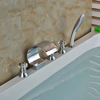 NEW Crystal Handles Widespread Bathroom Tub Faucet W/ Hand Shower Sprayer Mixer Tap
NEW Crystal Handles Widespread Bathroom Tub Faucet W/ Hand Shower Sprayer Mixer Tap