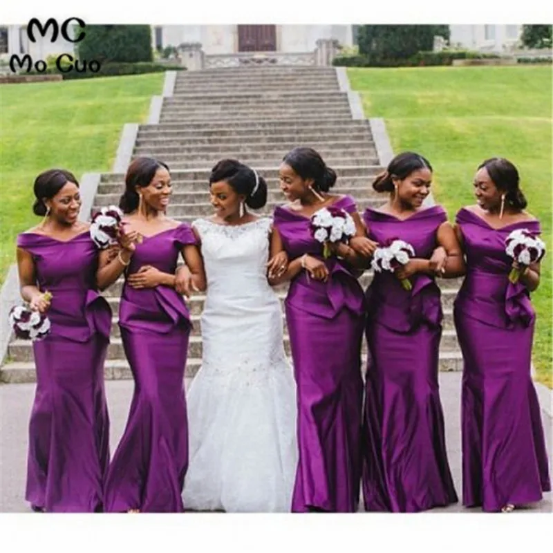 African Wedding Party Dress In Stock Bridesmaid Dresses Long V-Neck Short Sleeve Shiny satin Off Shoulder Bridesmaid Dress
African Wedding Party Dress In Stock Bridesmaid Dresses Long V-Neck Short Sleeve Shiny satin Off Shoulder Bridesmaid Dress