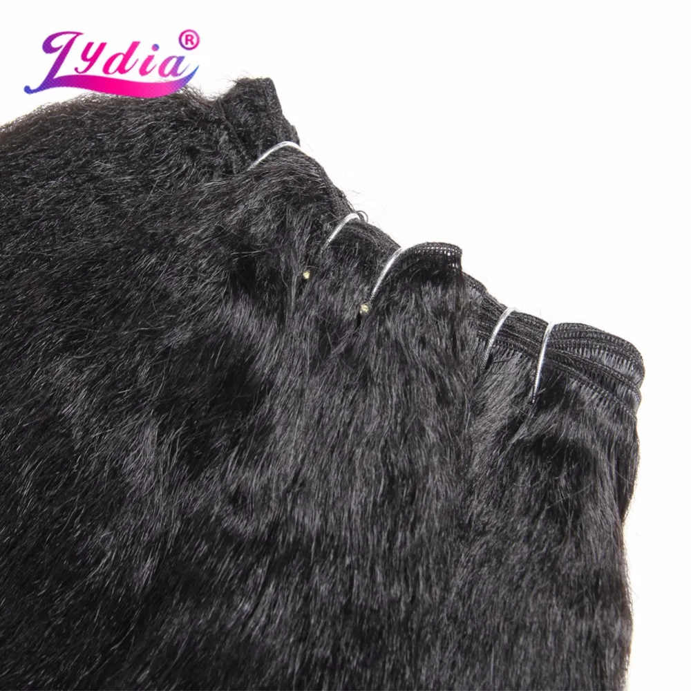 Лидия наращивание волос Синтетический кудрявый прямой Ткачество 12 24 дюймов
