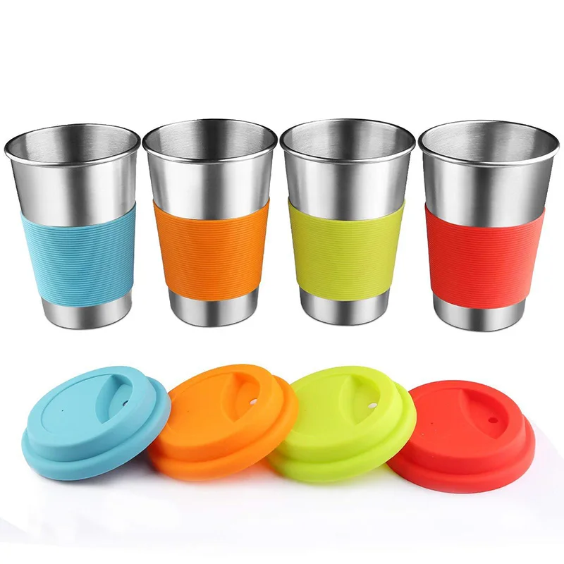 1pc 500ml Stainless Steel Coffee Mug Single Layer Beer Cup with Non-slip Sleeve Outdoor Travel mug With Food Grade Silicone lids
1pc 500ml Stainless Steel Coffee Mug Single Layer Beer Cup with Non-slip Sleeve Outdoor Travel mug With Food Grade Silicone lids