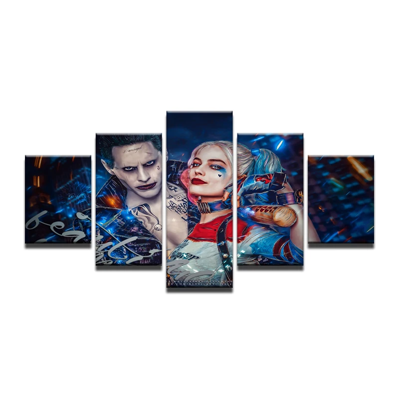 5 Panel Suicide Squad Joker With Harley Quinn Modern Home Wall Decor Canvas Picture Art HD Print Painting On Canvas Artworks
5 Panel Suicide Squad Joker With Harley Quinn Modern Home Wall Decor Canvas Picture Art HD Print Painting On Canvas Artworks
