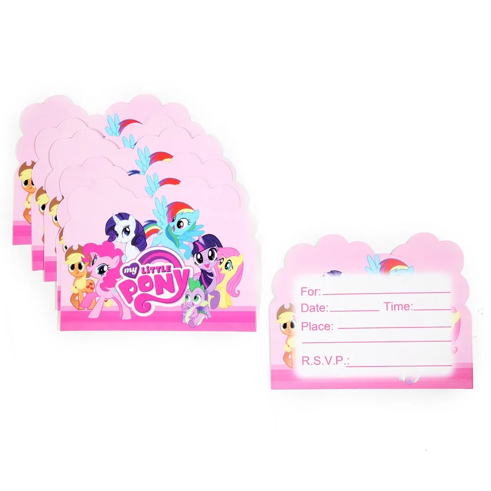 10PCS Wholesale my little pony Theme Invitation Card Party decorations Baby Happy Birthday wedding event party supplies for kids
10PCS Wholesale my little pony Theme Invitation Card Party decorations Baby Happy Birthday wedding event party supplies for kids