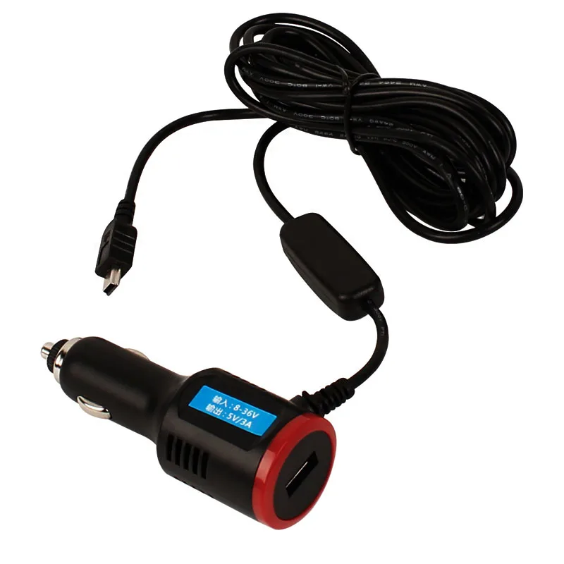 For Car Driving recorder GPS Navigator Cigarette Charger Mini USB Plug 2.5A 3.5meters With One USB Power Control Switch
For Car Driving recorder GPS Navigator Cigarette Charger Mini USB Plug 2.5A 3.5meters With One USB Power Control Switch