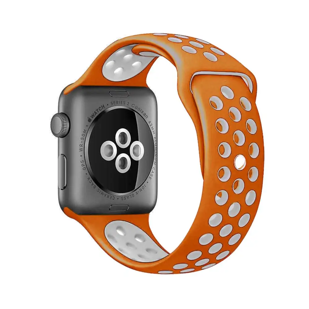 Silicone strap band for Nike Apple watch series 4/3/2/1 42mm 38mm rubber iwatch 40/44mm Sadoun.com