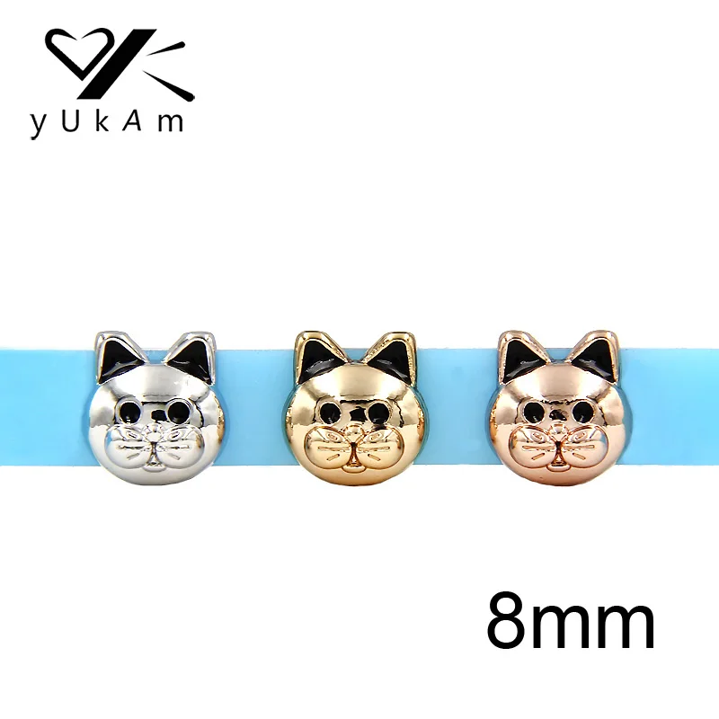 YUKAM Sliders Jewelry 8mm Gold Cute Animal Small Kitten Cat Head Slide Charms Keepers for Mesh Bracelets DIY Accessories Making
YUKAM Sliders Jewelry 8mm Gold Cute Animal Small Kitten Cat Head Slide Charms Keepers for Mesh Bracelets DIY Accessories Making