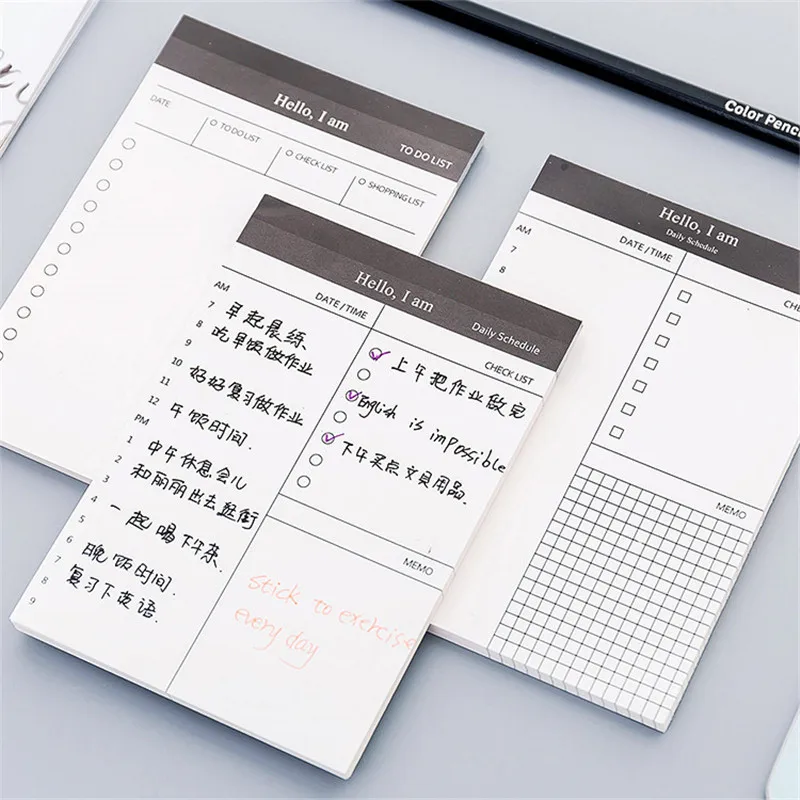 Top Selling Practical Daily Planner List Memo Pad Self Adhesive Paper Schedule Stick Notes 50 Pages Time Organizer Stationery
Top Selling Practical Daily Planner List Memo Pad Self Adhesive Paper Schedule Stick Notes 50 Pages Time Organizer Stationery