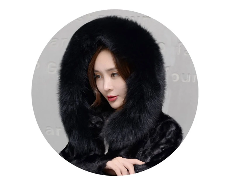 100% genuine natural mink fur coat with hoody long (13)