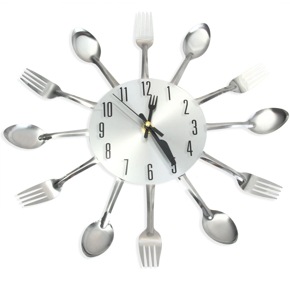 Modern Stainless Steel Knife Fork Spoon Wall Clock Kictchen Office Wall Watch Clock Quartz for Home Decor
Modern Stainless Steel Knife Fork Spoon Wall Clock Kictchen Office Wall Watch Clock Quartz for Home Decor