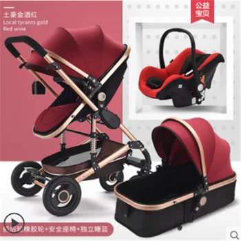 High Landscape Baby Stroller 3 in 1 Hot Mom Baby Stroller Luxury Travel Pram Carriage Basket Baby Car seat and Stroller
High Landscape Baby Stroller 3 in 1 Hot Mom Baby Stroller Luxury Travel Pram Carriage Basket Baby Car seat and Stroller