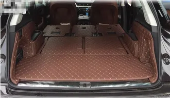 Best quality! Full set trunk mats for New Audi Q7 7seats 2017 waterproof durable cargo liner carpets for Q7 2016,Free shipping
