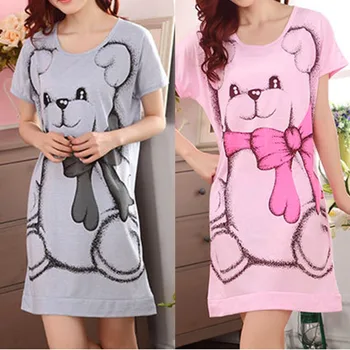 M-3XL Summer Women Nightgowns Short Sleeve Dress Cute Cartoon Bear Printed Sleepwear
M-3XL Summer Women Nightgowns Short Sleeve Dress Cute Cartoon Bear Printed Sleepwear