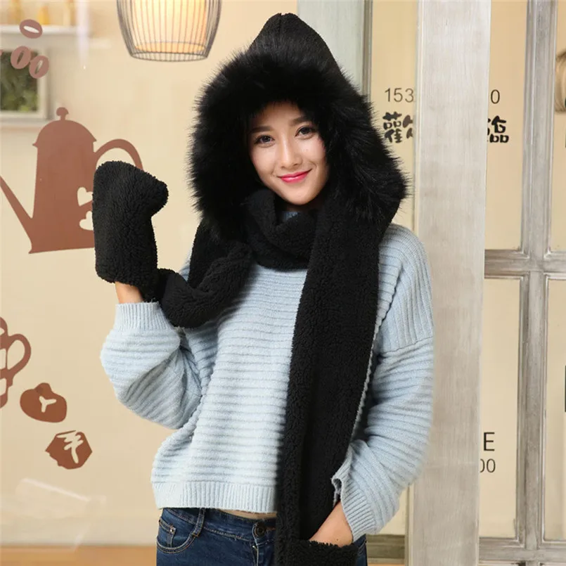 2018 Adult Fashion Ladies Faux Fur Winter Warm Fluffy Hood Scarf Hat Snood Pocket Hats Gloves #A
2018 Adult Fashion Ladies Faux Fur Winter Warm Fluffy Hood Scarf Hat Snood Pocket Hats Gloves #A