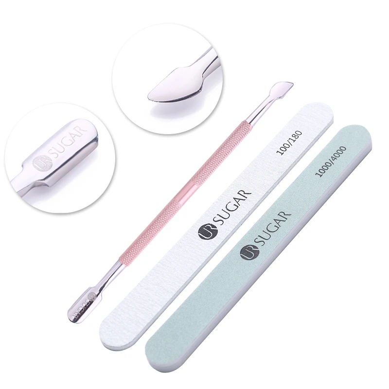 UR SUGAR 1mm/12mm Sanding Nail File 100/180 Grit Wooden Grinding shaping Nail With Rose Gold Dual-ended Cuticle Pusher
UR SUGAR 1mm/12mm Sanding Nail File 100/180 Grit Wooden Grinding shaping Nail With Rose Gold Dual-ended Cuticle Pusher
