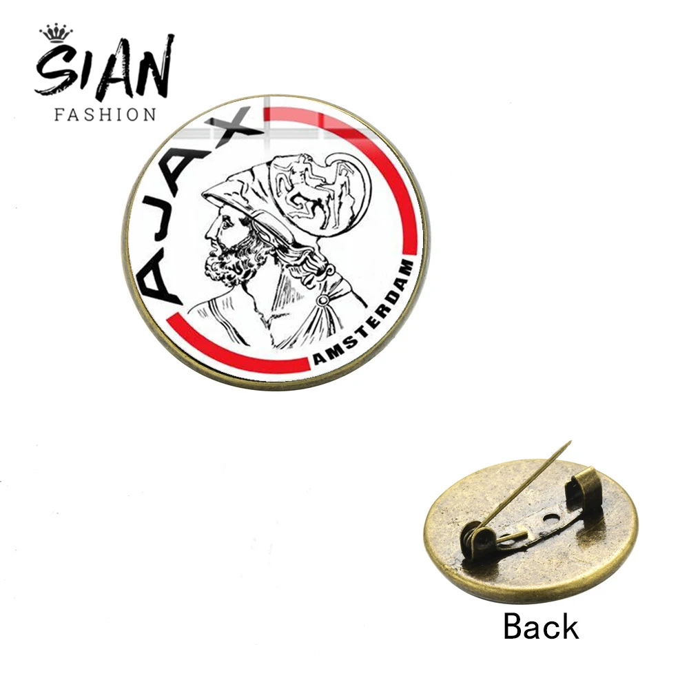 SIAN Brand Ajax Football Club Collection Brooch Button Badge Football Leagues Team Glass Cabochon Metal Decorated Pins Fans Gift
SIAN Brand Ajax Football Club Collection Brooch Button Badge Football Leagues Team Glass Cabochon Metal Decorated Pins Fans Gift